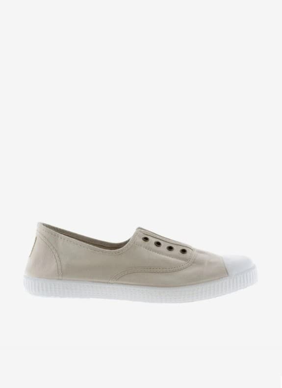 Victoria zapatillas inglesa elástico en color beige para mujer